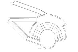 autocad drawing of a small outdoor amphitheatre, plan 2d views, dwg file free for download