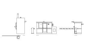 autocad drawing of a toll booth, plan and elevation 2d views, dwg file free for download