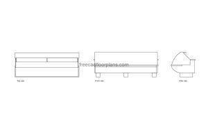 autocad drawing of a fresh product display, 2d plan and elevation views, dwg file free for download