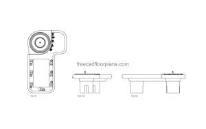 casino roulette table autocad drawing, plan and elevation 2d views, dwg file free for download