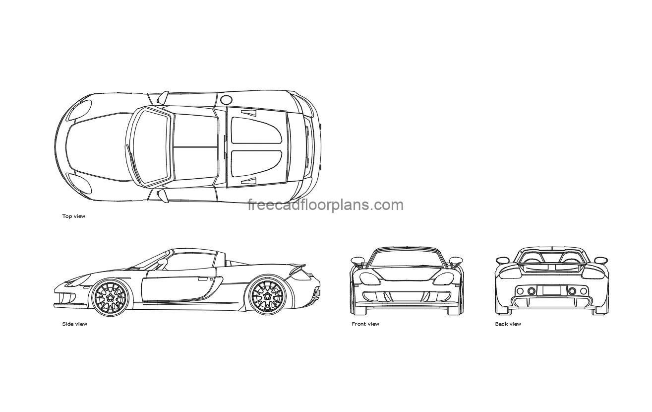 Porsche Carrera - Free CAD Drawings