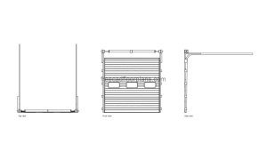 10 overhead garage door autocad drawing, plan and elevation 2d views, dwg file free for download