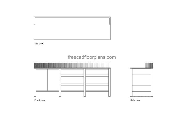 Coffee Stand Table, AutoCAD Block