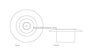 round diffuser autocad drawing plan and elevation 2d views, dwg file free for download