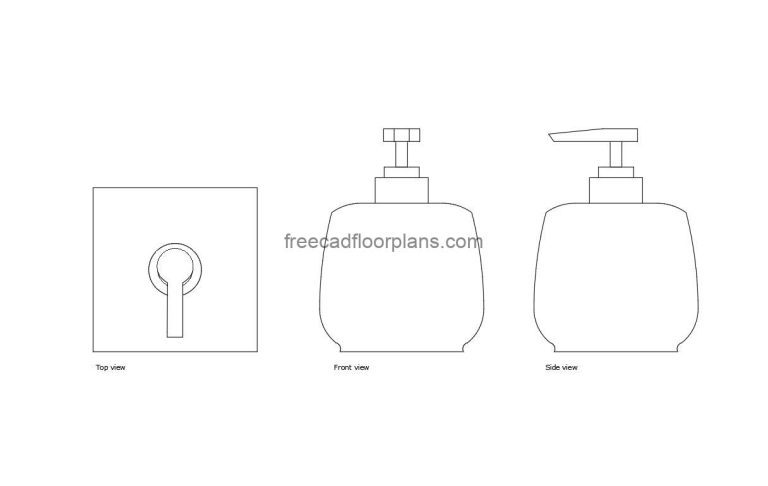 Soap Bottle Dispenser, AutoCAD Block