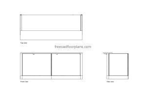 herman miller reception desk autocad drawing, plan and elevation 2d views, dwg file free for download