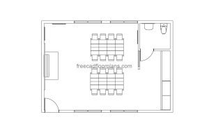 kindergaten classroom autocad drawing, plan 2d view, dwg file free for download