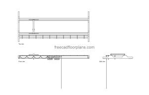 large bridge crane autocad drawing, plan and elevation 2d views, dwg file free for download