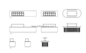 salad bar autocad drawing, plan and elevation 2d views, dwg file free for download