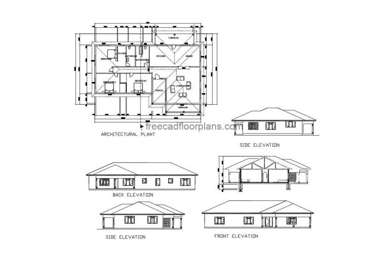 40×70 Pole Barn House, AutoCAD Plan