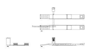 Wheel Alignment Scissor Lift autocad drawing, plan and elevation 2d views, dwg file free for download
