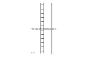 cable ladder autocad drawing, plan and elevation 2d views, dwg file free for download