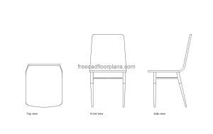 ikea preben chair autocad drawing, plan and elevation 2d views, dwg file free for download