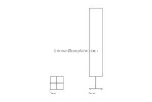 orgel vreten floor lamp IKEA autocad drawing, plan and elevation 2d views, dwg file free for download