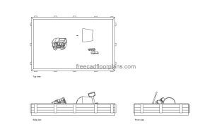 sand pit autocad drawing, plan and elevation 2d views, dwg file free for download