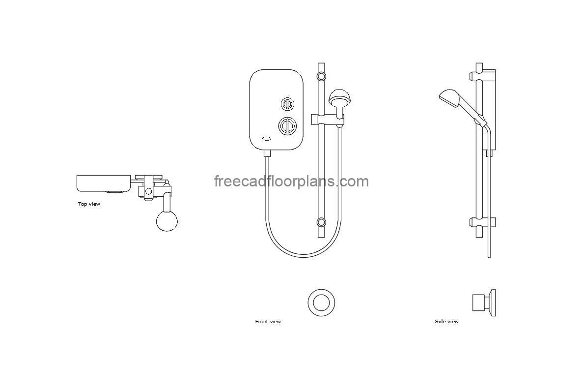 Shower Heater - Free CAD Drawings
