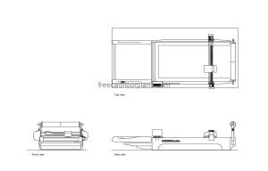 gerber machine autocad drawing, plan and elevation 2d views, dwg file free for download