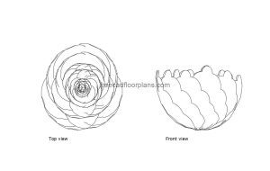 lettuce plant autocad drawing, plan and elevation 2d views, dwg file free for download