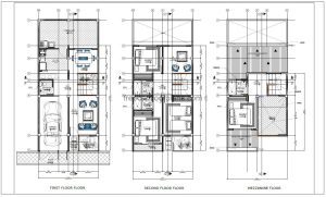 20X30 house- four bedrooms autocad drawing, plan and elevation 2d views, dwg file free for download