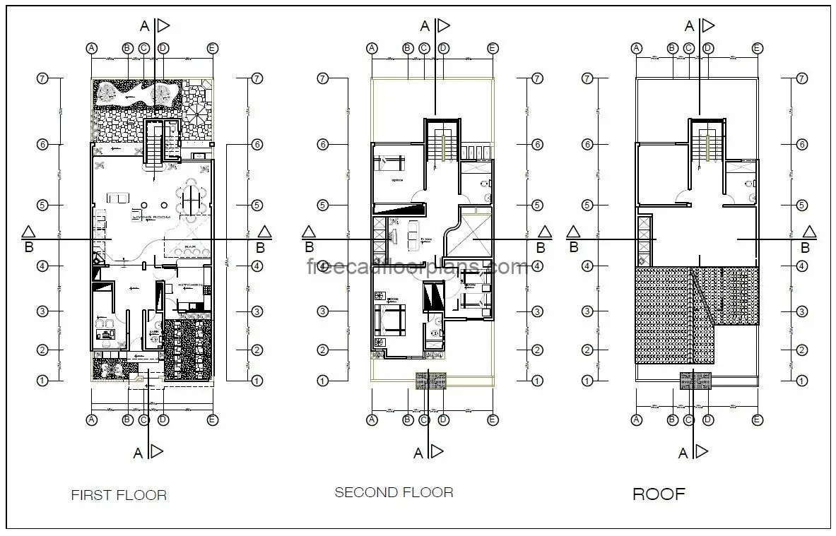25x50 house with car parking PDF plan drawing with dimension for free download