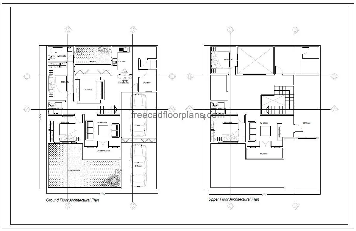 40X50 house plan with garden autocad drawing, plan 2d views, dwg file free for download
