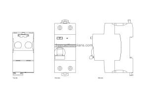 Differential Switch autocad drawing, plan and elevation 2d views, dwg file free for download