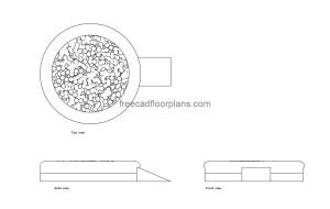 kiddie pool ball autocad drawing, plan and elevation 2d views, dwg file free for download
