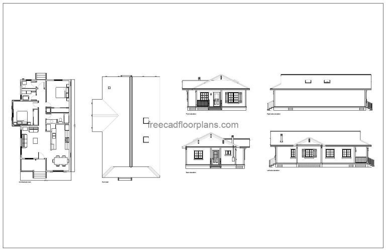 Modern Bungalow Complete House PDF Drawing