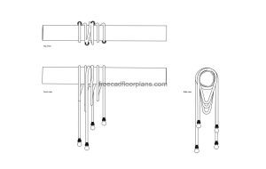 rope light autocad drawing, plan and elevation 2d views, dwg file free for download