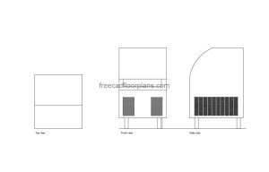 scotsman ice machine autocad drawing, plan and elevation 2d views, dwg file free for download