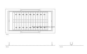 standard american football field autocad drawing, plan and elevation 2d views, dwg file free for download