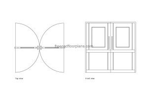 hospital door autocad drawing, plan and elevation 2d views, dwg file free for download
