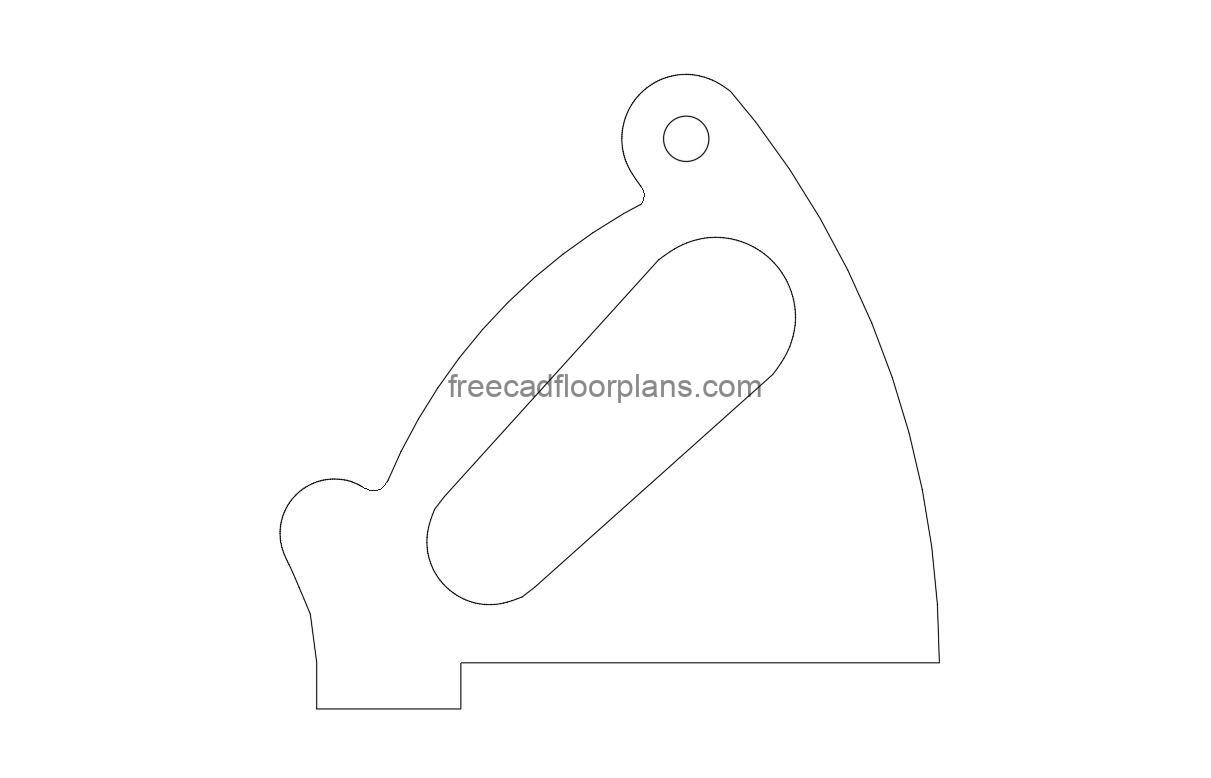 table saw push stick dxf 2d drawing for free download