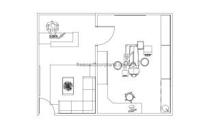 dental office autocad drawing, plan and elevation 2d views, dwg file free for download