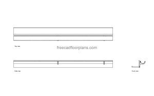 fascia and soffit board with gutter detailed, autocad drawing, plan and elevation 2d views, dwg file free for download