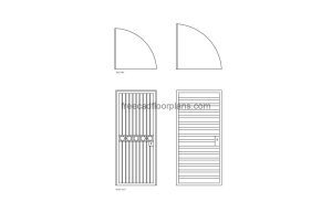 grill door autocad drawing, plan and elevation 2d views, dwg file free for download