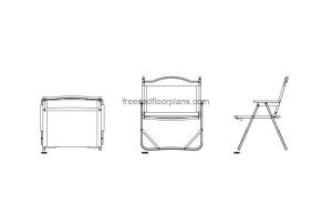 kermit camping chair autocad drawing, plan and elevation 2d views, dwg file free for download