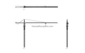 liebherr tower crane autocad drawing, plan and elevation 2d views, dwg file free for download