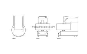 spiral bakery mixer autocad drawing, plan and elevation 2d views, dwg file free for download