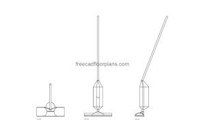 steam cleaner autocad drawing, plan and elevation 2d views, dwg file free for download