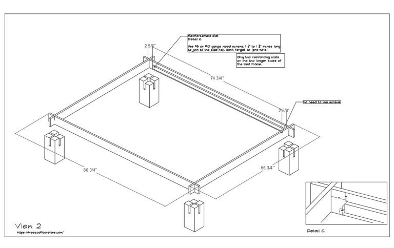 japanese platform bed pdf drawing, step by step instructions