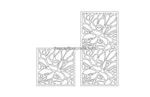 lotus flower cnc autocad drawing, 2d view, dwg file free for download