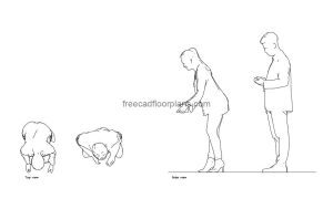 person washing hands autocad drawing, plan and elevation 2d views, dwg file free for download