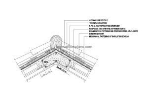 ridge detail autocad drawing, detailed front 2d view, dwg file free for download