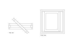 center pivot window autocad drawing, plan and elevation 2d views, dwg file free for download
