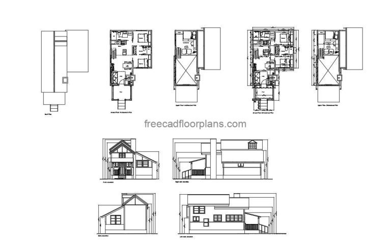cozy tiny cabin for 4 plans autocad and pdf drawings for download