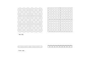 grass pavers autocad drawing, plan and elevation 2d views, dwg file free for download