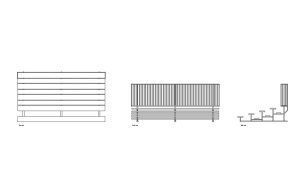 parametric bleachers autocad drawing, plan and elevation 2d views, dwg file free for download