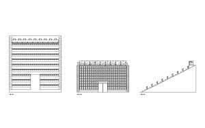 retractable seating autocad drawing, plan and elevation 2d views, dwg file free for download