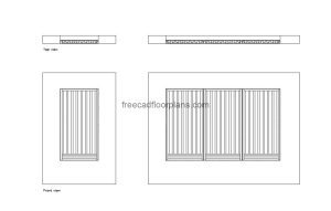 sand trap louver autocad drawing, plan and elevation 2d views, dwg file free for download